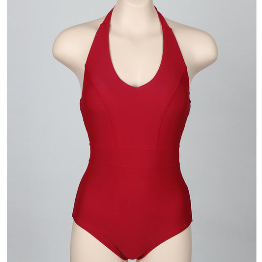 One Piece Halter Halter Back V Bikini