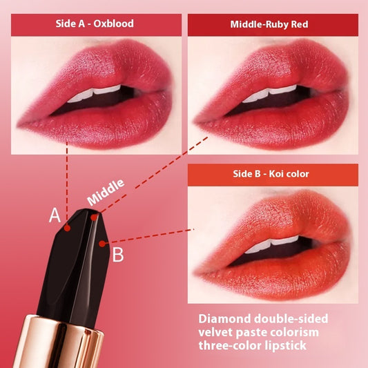 Nourishing Moisturizing Three-color Color-changing Lipstick
