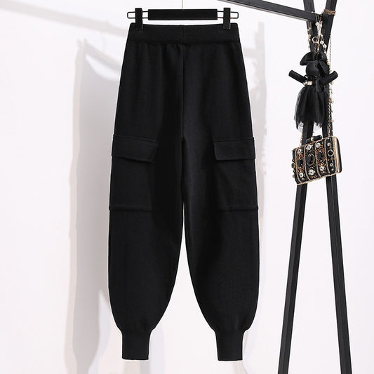 Knitted Casual Pants Women Fall Loose Tappered