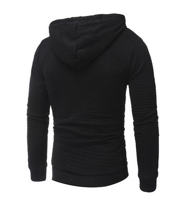 fo Square Pattern Quilted Classic Men's Casual Hoodies Men