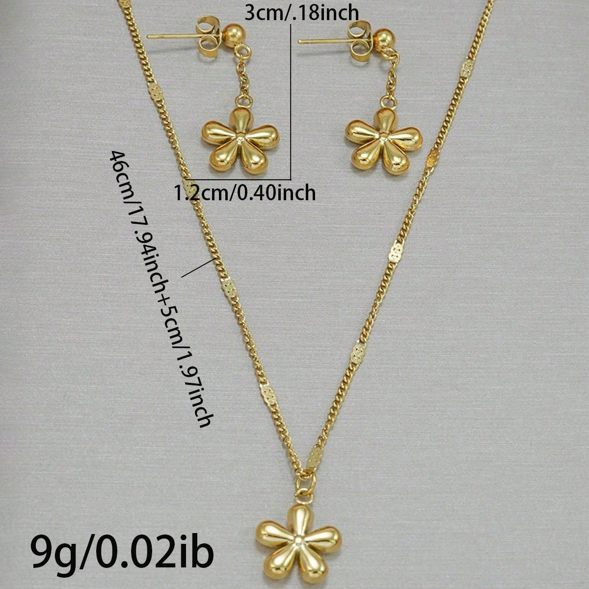 Lxalry 18K Gold Plated Floral Carved Mirror Jewelry Set Hypoallergenic Skin Safe Necklace Earrings For Daily Evening Never Fade Luxury Gift With Precision Cast Petals