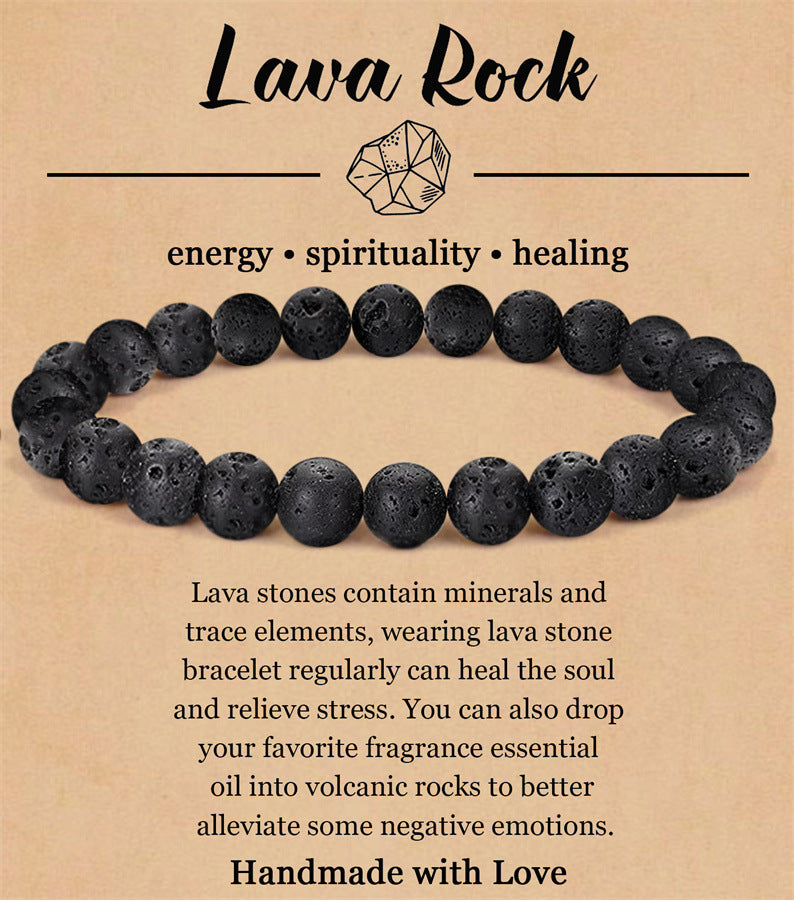 8mm Natural Stone Elastic Beaded Bracelet