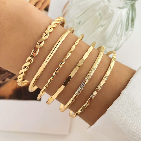 Creative Simple Temperament Lady Twisted Hip Hop Style Bracelet