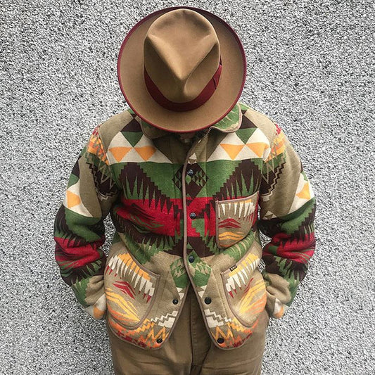 Autumn New Men's Jacket Printed Colored Casual Coat
