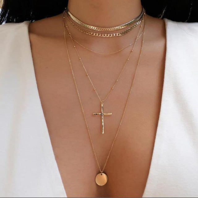 Multilayer Trend Elegant Jewelry Long Snake Chain Crystal