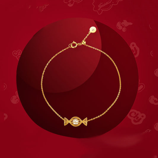 Candy plated 18k yellow gold bracelet