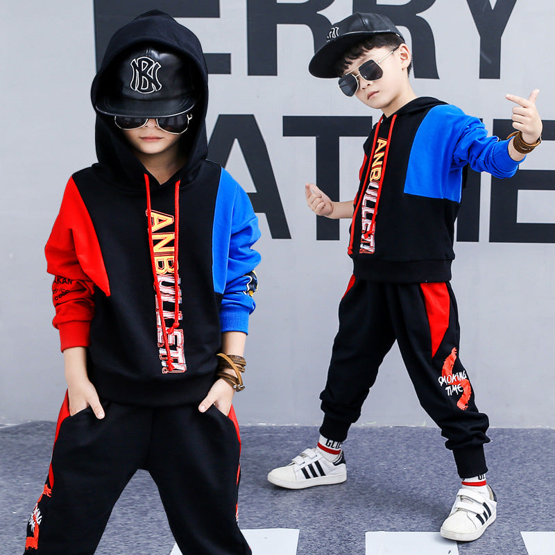children's clothing in the big boy boy long-sleeved sports two-piece suit tide clothes