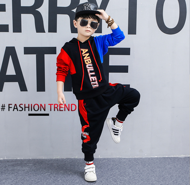 children's clothing in the big boy boy long-sleeved sports two-piece suit tide clothes