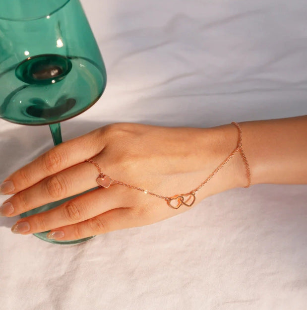 Small Rice-shaped Beads Rice Beads Zircon Pearl Ring Chain Love Finger Chain Ornament