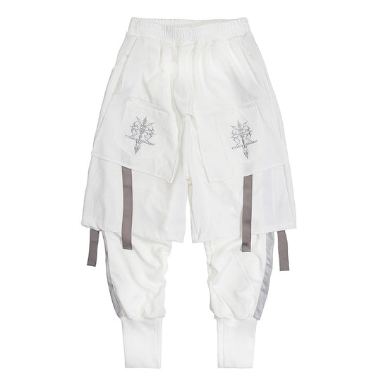 Sexual Trend Loose-Footed Trousers Fake Two-Piece Ninth Pants