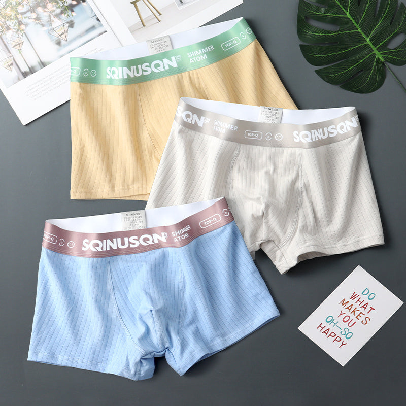 Men's Underwear Solid Color Striped Boxer Comfort