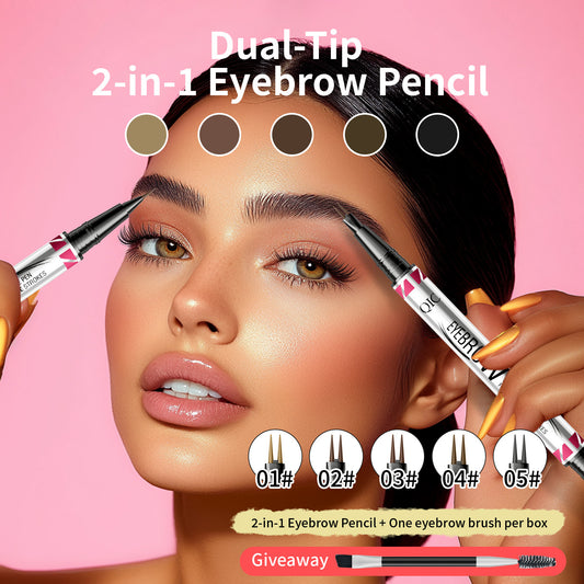 Distinct Look Sweat-proof Long Lasting Fadeless Two-fork Eyebrow Pencil