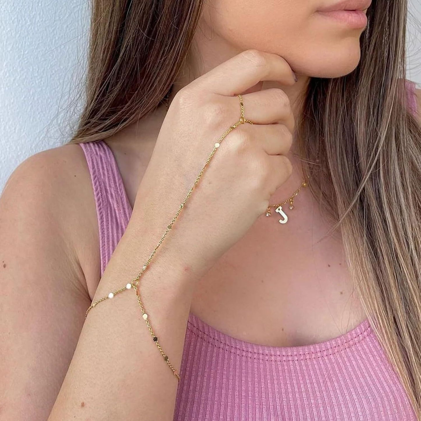 Small Rice-shaped Beads Rice Beads Zircon Pearl Ring Chain Love Finger Chain Ornament