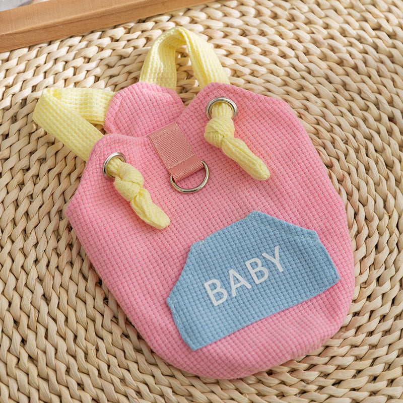 Spring And Summer Cat Macaron Pocket Traction Sling Clothes