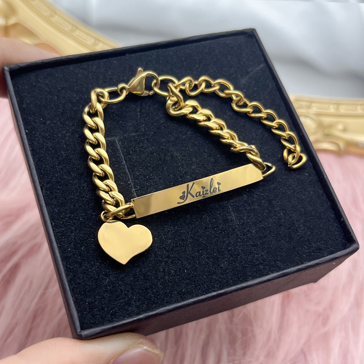 Children's Set Personalized Letter Necklace Name Bracelet Mini Earrings