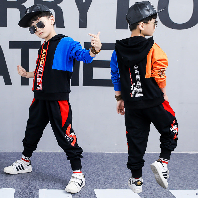 children's clothing in the big boy boy long-sleeved sports two-piece suit tide clothes