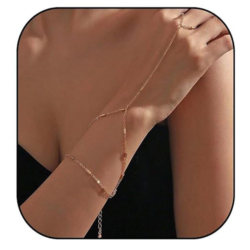 Small Rice-shaped Beads Rice Beads Zircon Pearl Ring Chain Love Finger Chain Ornament