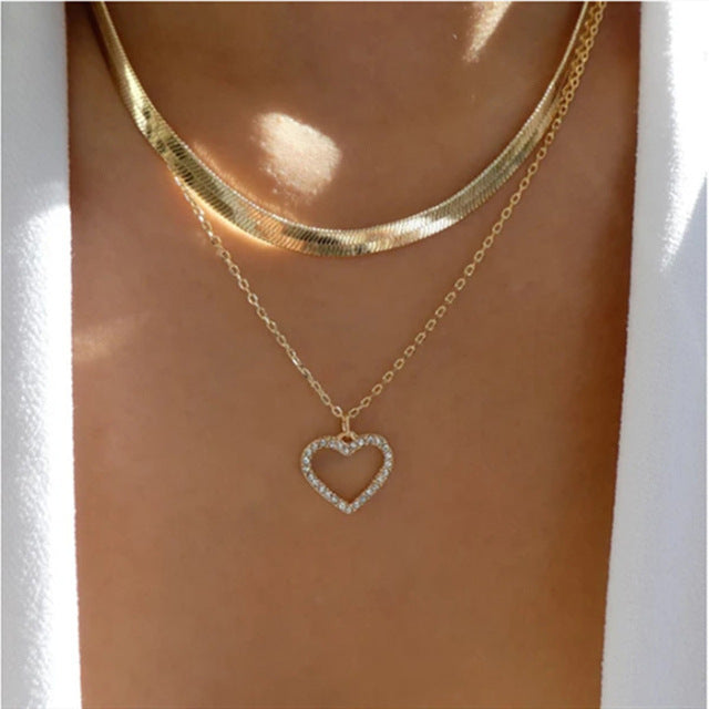 Multilayer Trend Elegant Jewelry Long Snake Chain Crystal