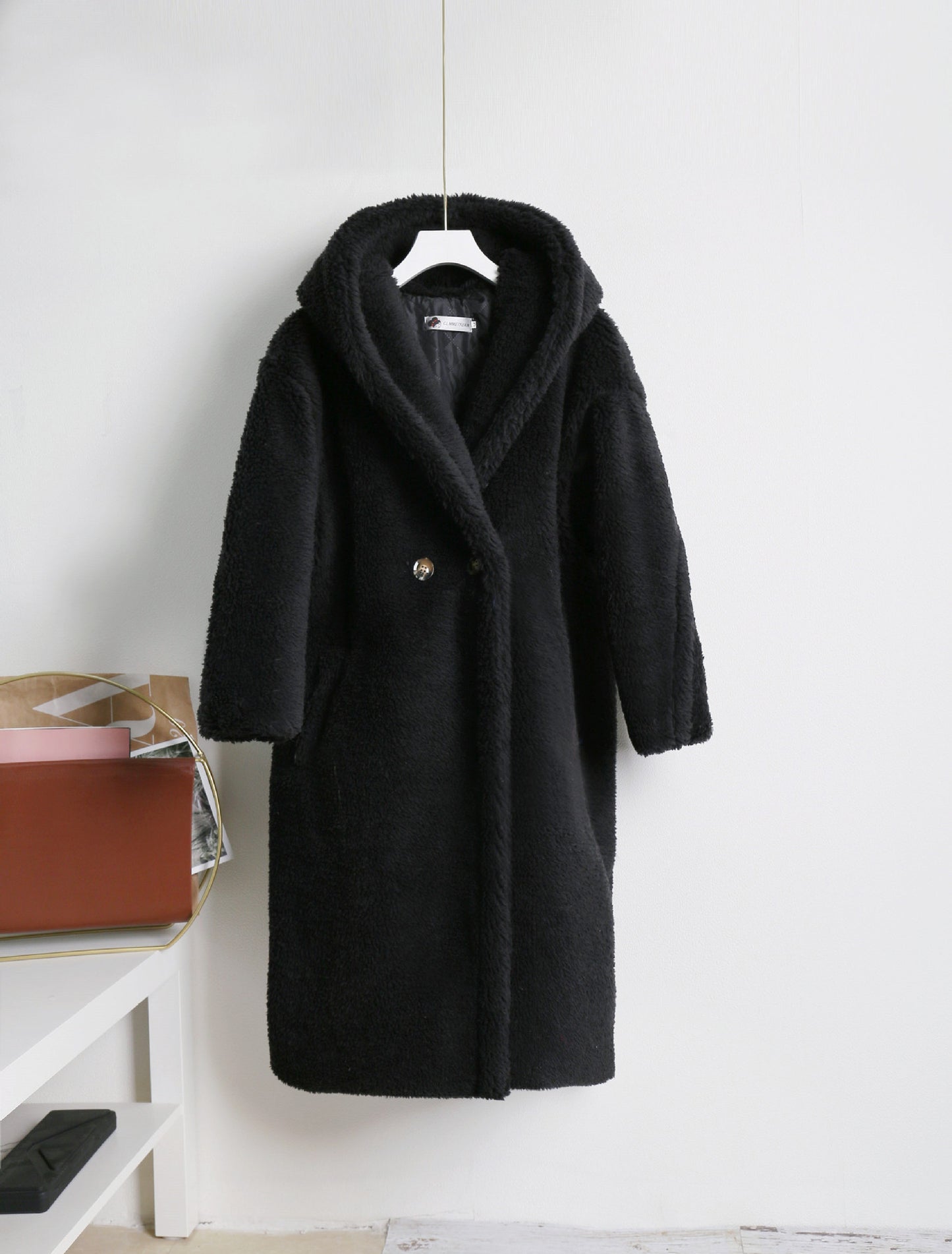 Teddy bear cashmere coat women