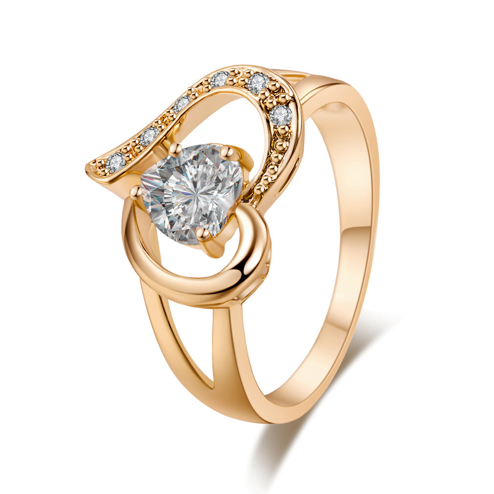 Micro Inlaid Zircon Proposal Wedding Ring