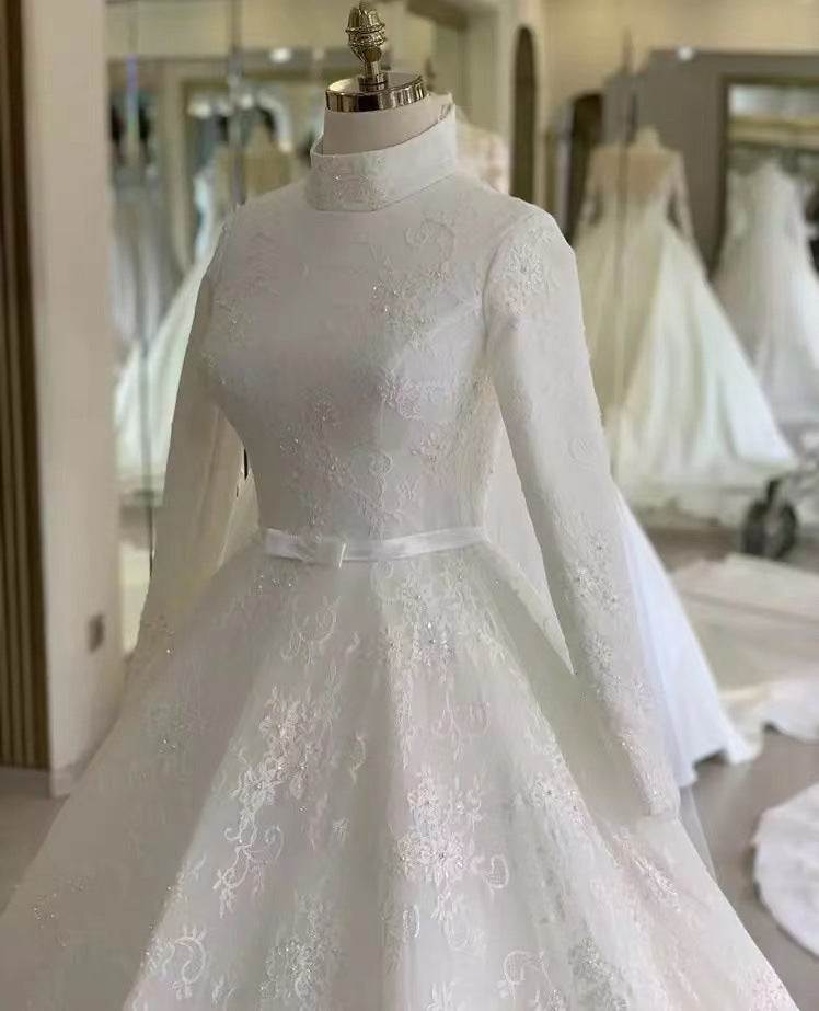 Women's Fashion Lace Muslim Wedding Dress
