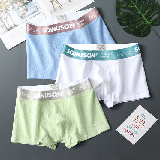 Men's Underwear Solid Color Striped Boxer Comfort