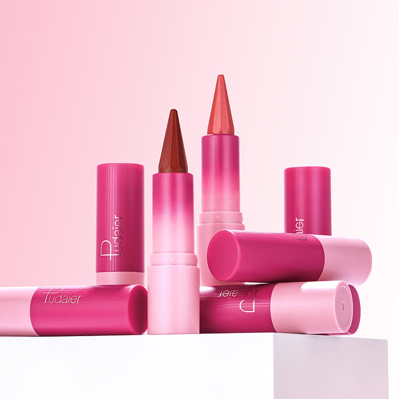 Matte Finish Lipstick Lip Liner Two-in-one