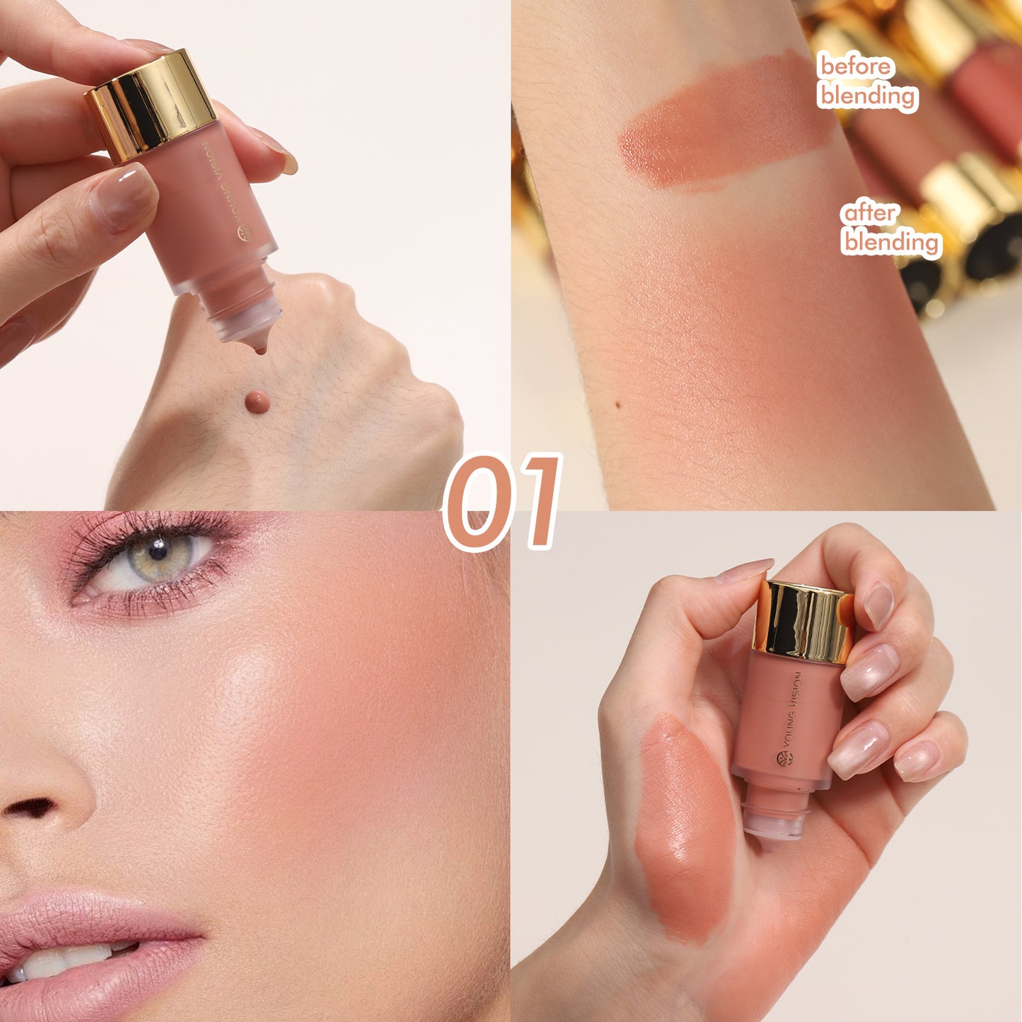 Women's Fashion Silky Natural Dropper Liquid Blush