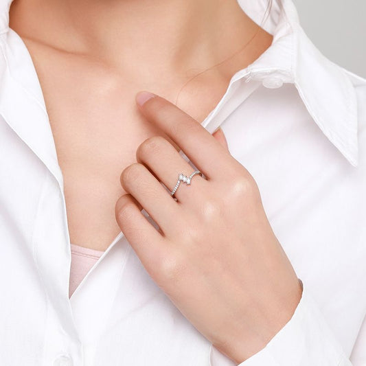 S925 Sterling Silver Special-interest Design Diamond Cube Sugar Ring For Women