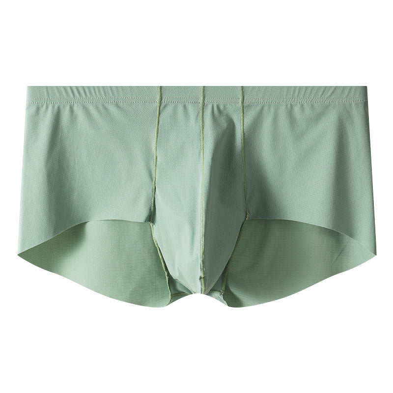 Men's Mid-rise Boxers Ice Silk Solid Color Underwear