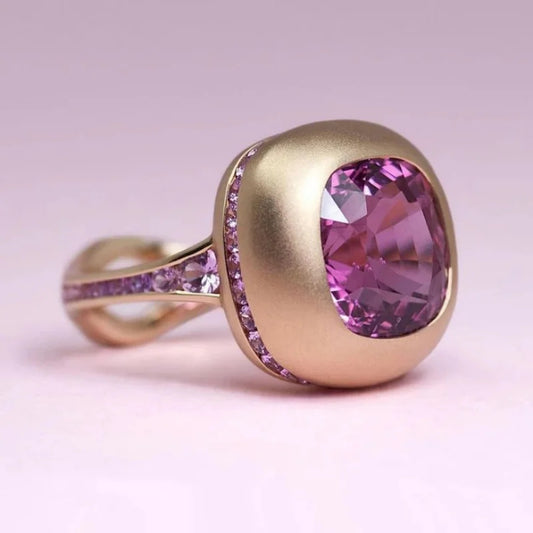 Fashion Personalized Natural Gemstone Ring For Women