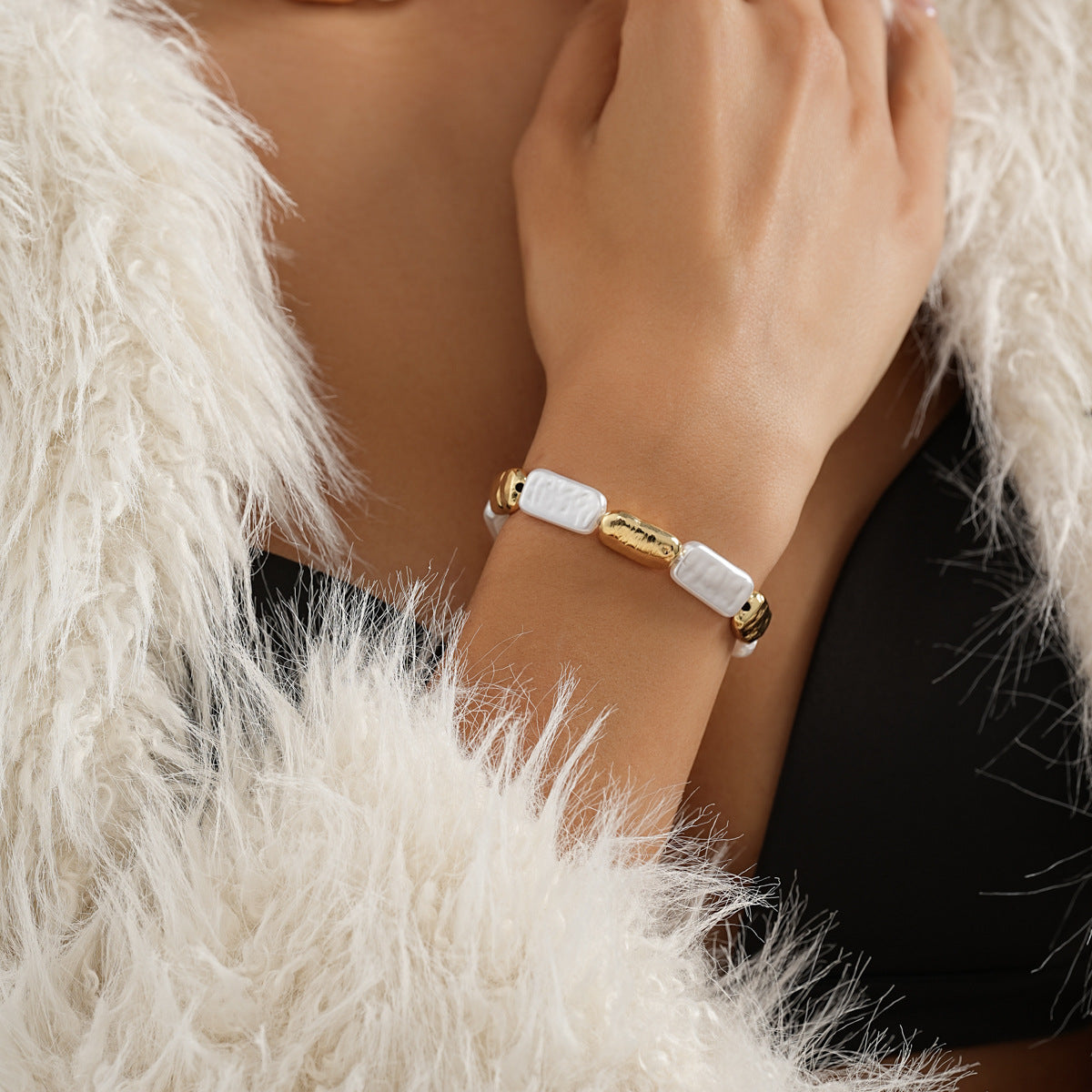 Creative Stitching Metal Necklace Bracelet For Women