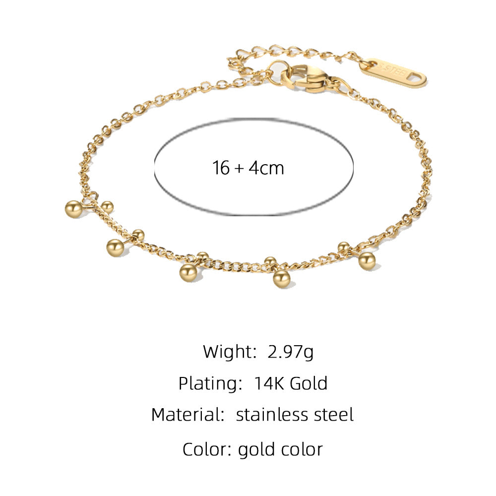 Natural Stone Titanium Steel Bracelet French Retro Twin