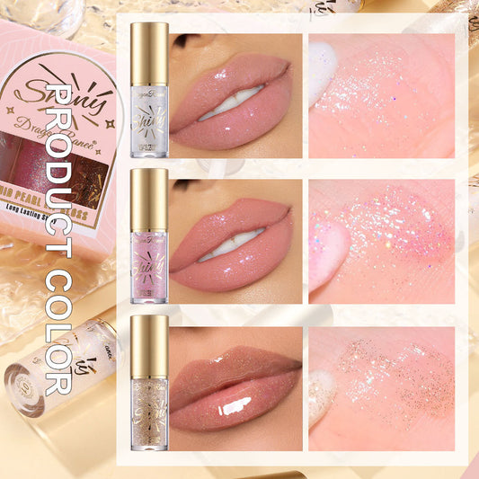 Big Brush Mirror Pearlescent Three Lip Gloss Suit