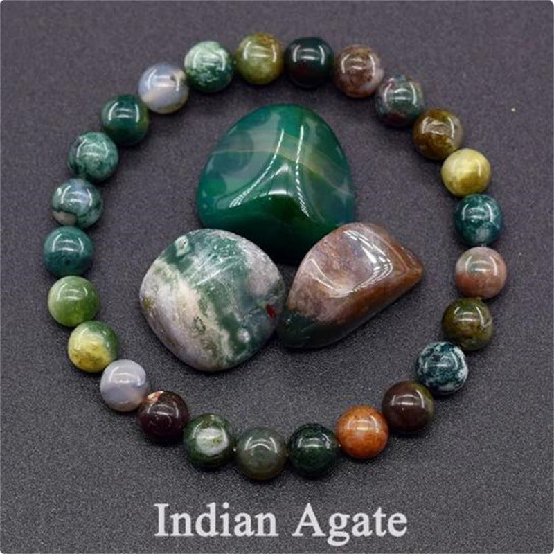 Rose Stone Agate Mixed Colorful Beads Bracelet