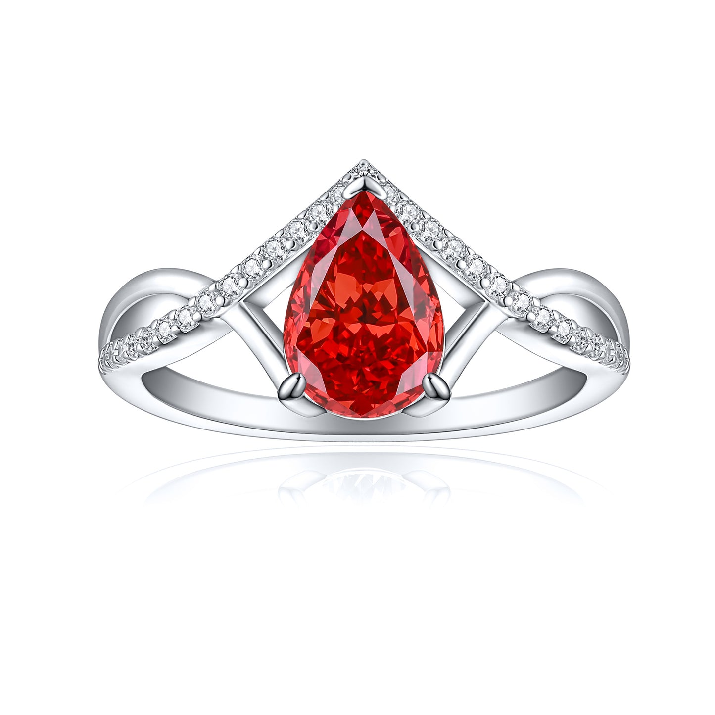 S925 Sterling Silver Inlaid High Carbon Rhinestone Ring Women