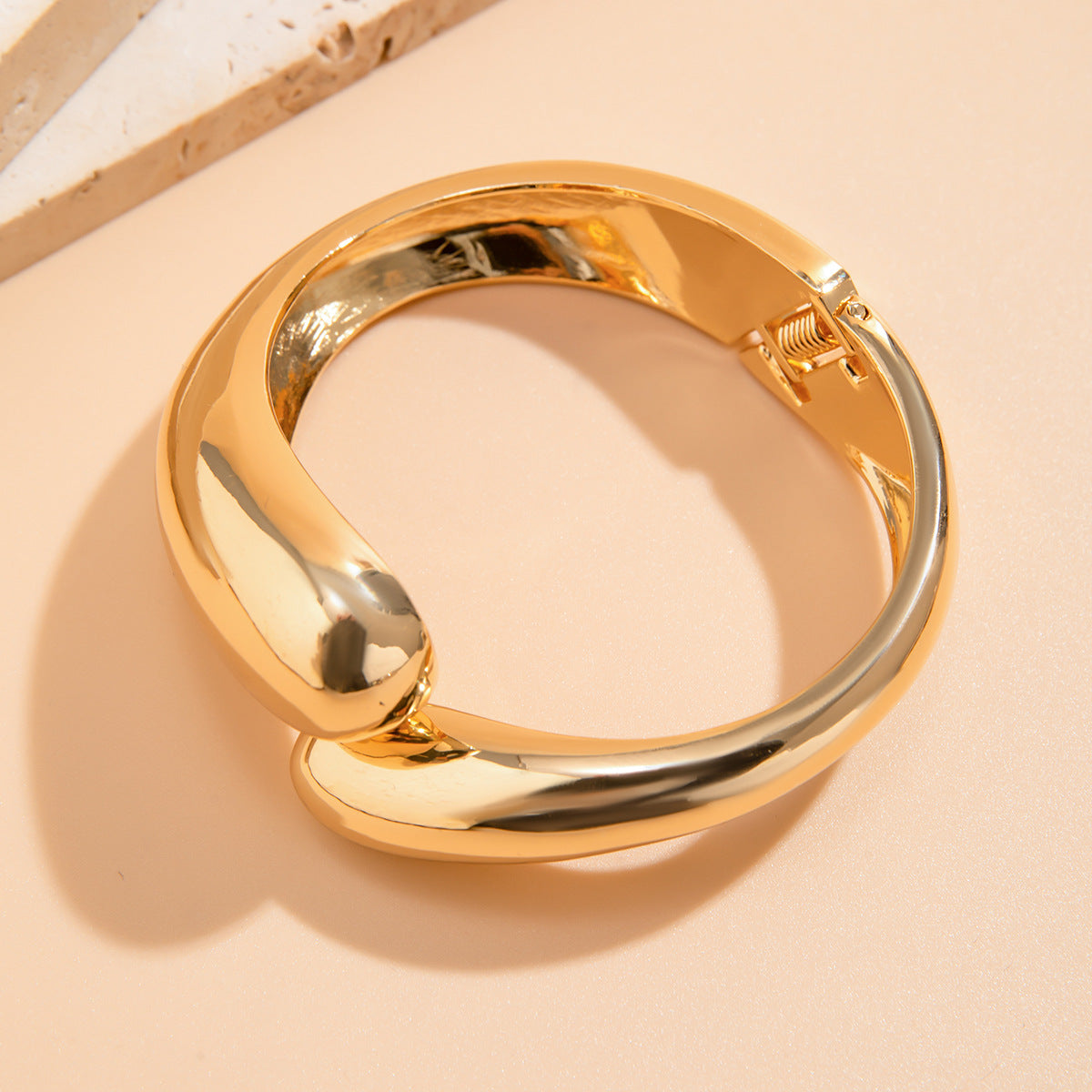 Exaggerated Glossy Square Notched Irregular Bracelet