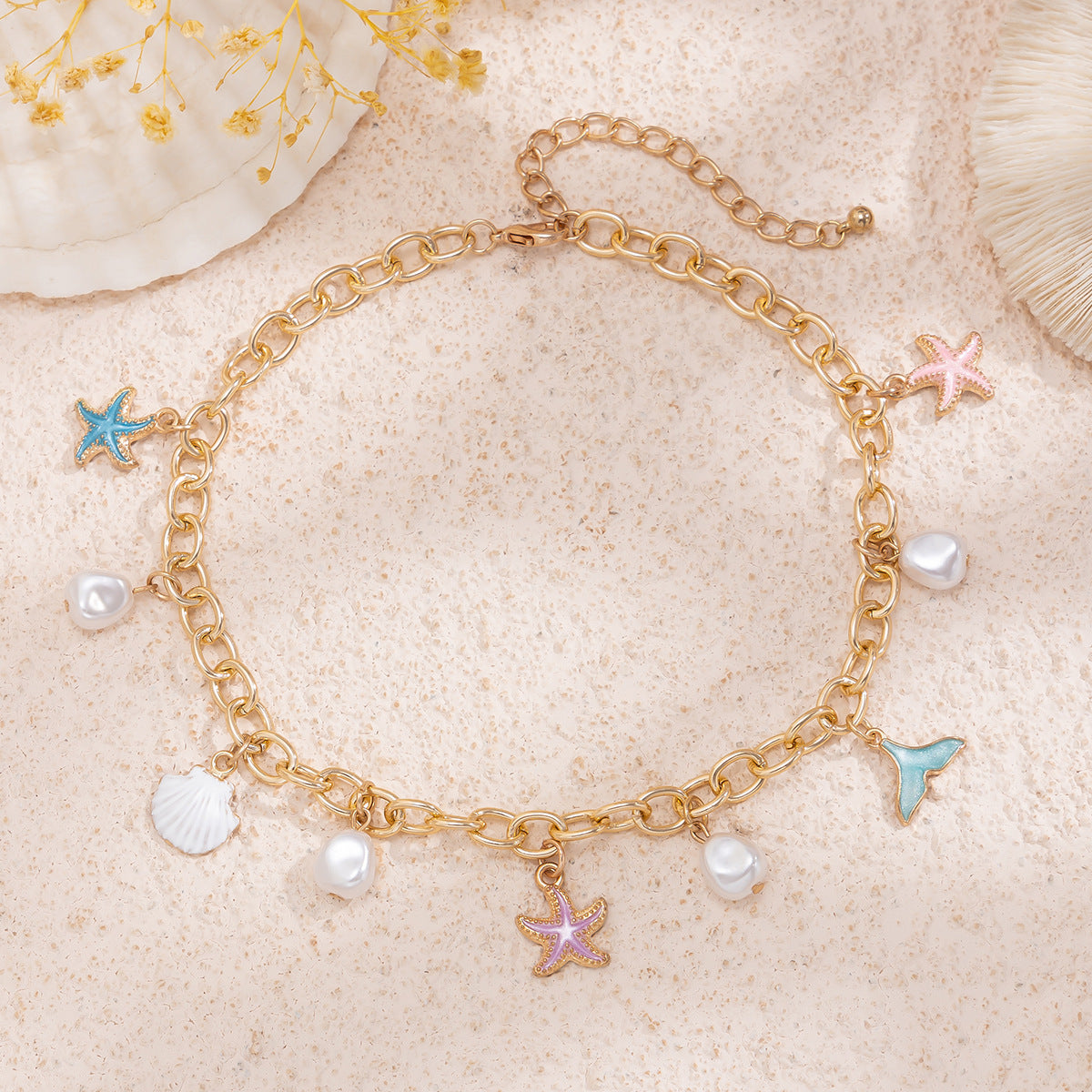Ocean Beach Wind Alloy Starfish Suit Necklace