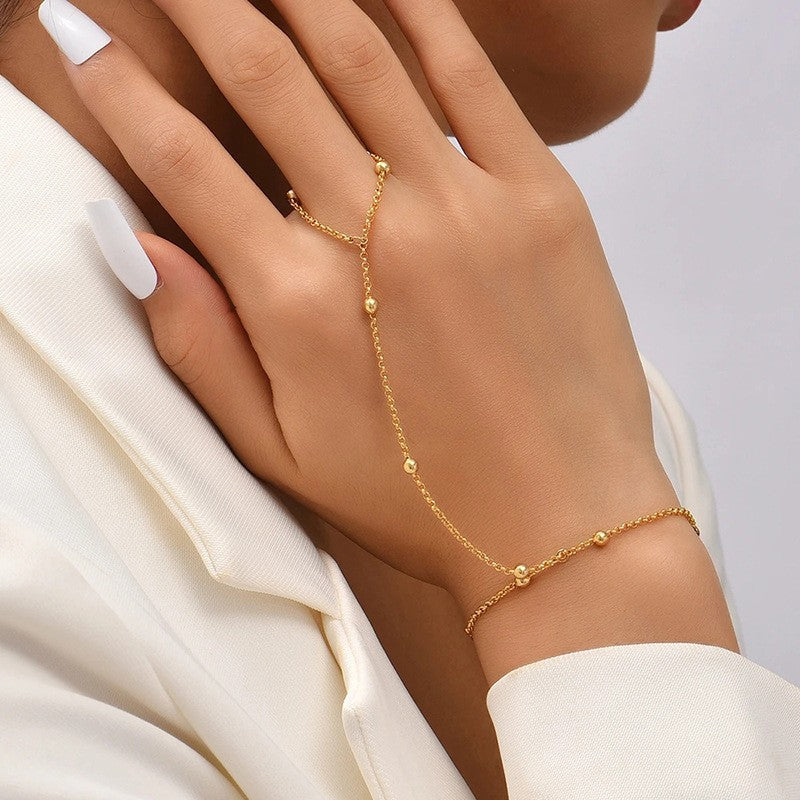 Creative Ring Connecting Finger Love Chain Bracelet