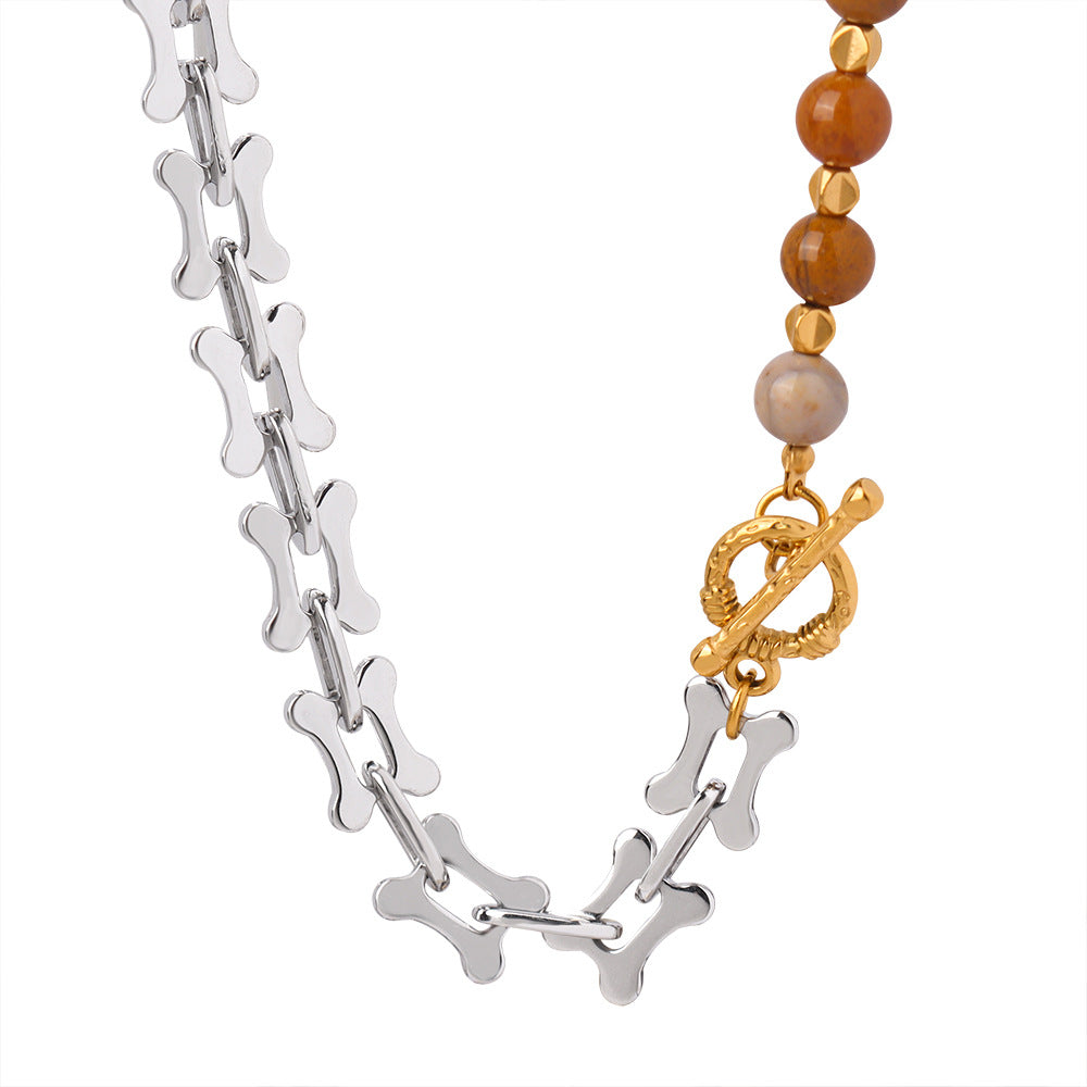 Cool Style Retro Titanium Steel Personalized Beaded Necklace