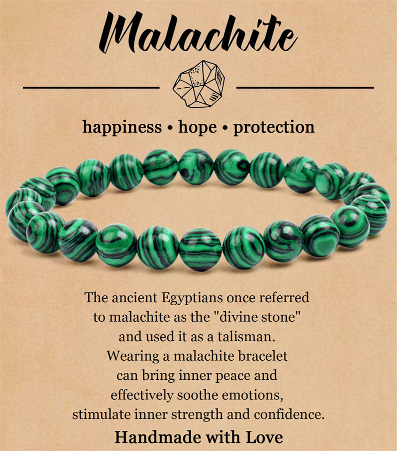 8mm Natural Stone Elastic Beaded Bracelet