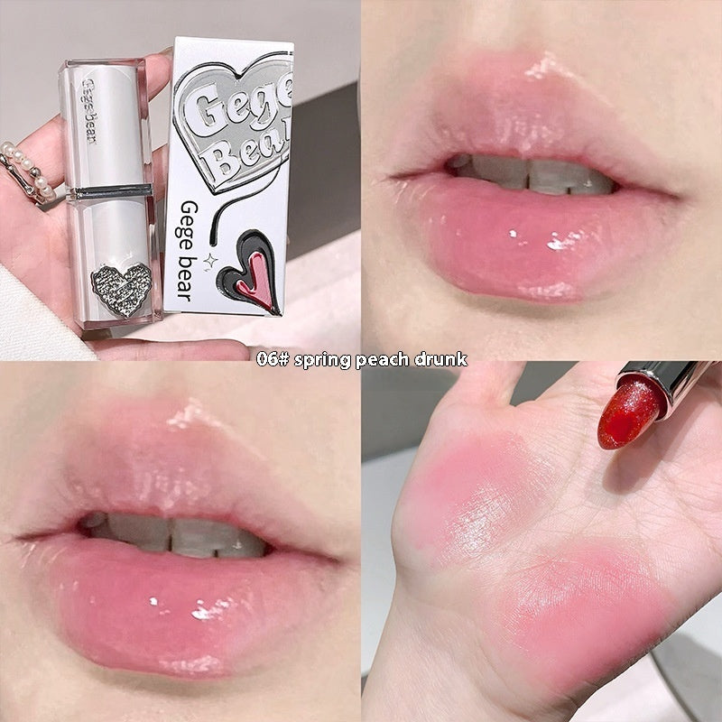 Crystal Transparent Runcai Sandwich Lipstick Glossy Mirror