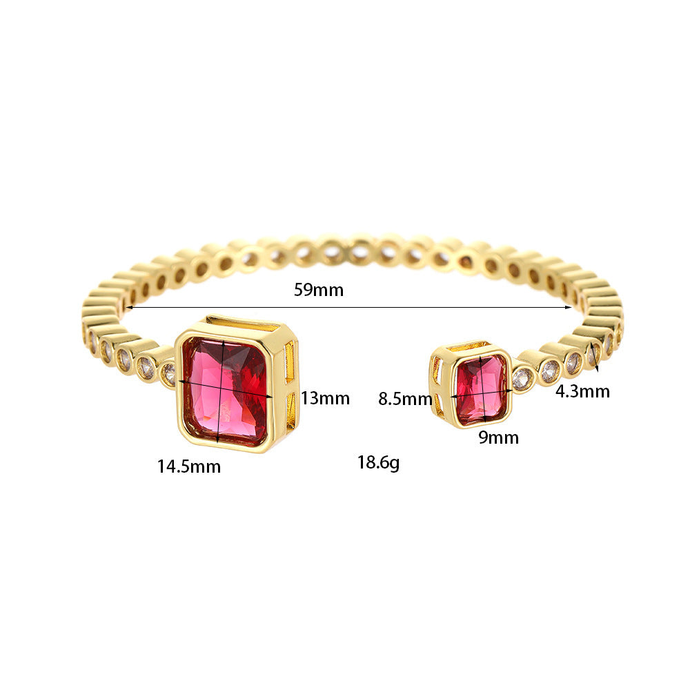 Micro-inlaid Color Zirconium Emerald Temperament Bracelet