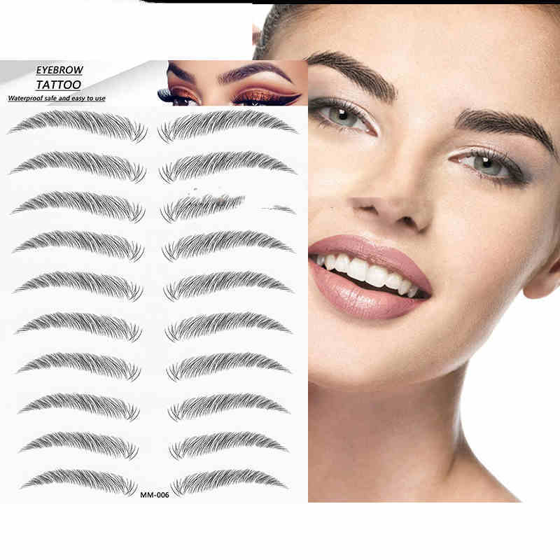 Water-based Hair-liked Authentic Eyebrow Tattoo Sticker Waterproof Cosmetics Long Lasting Makeup False Eyebrows Stickers
