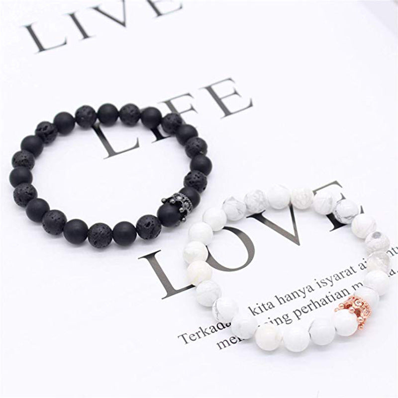 Agate Crown Energy Volcanic Stone Bracelet