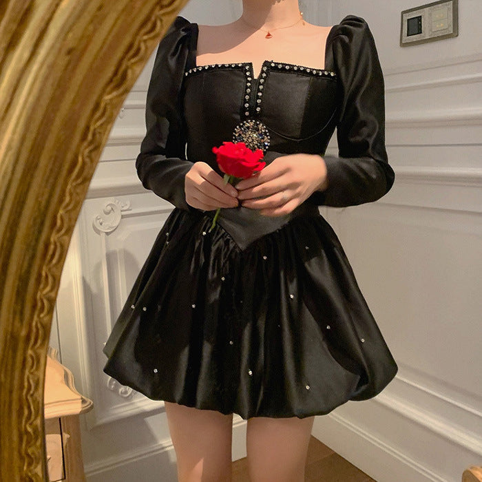 Retro Heavy Industry Little Black Dress Dress Dress Women