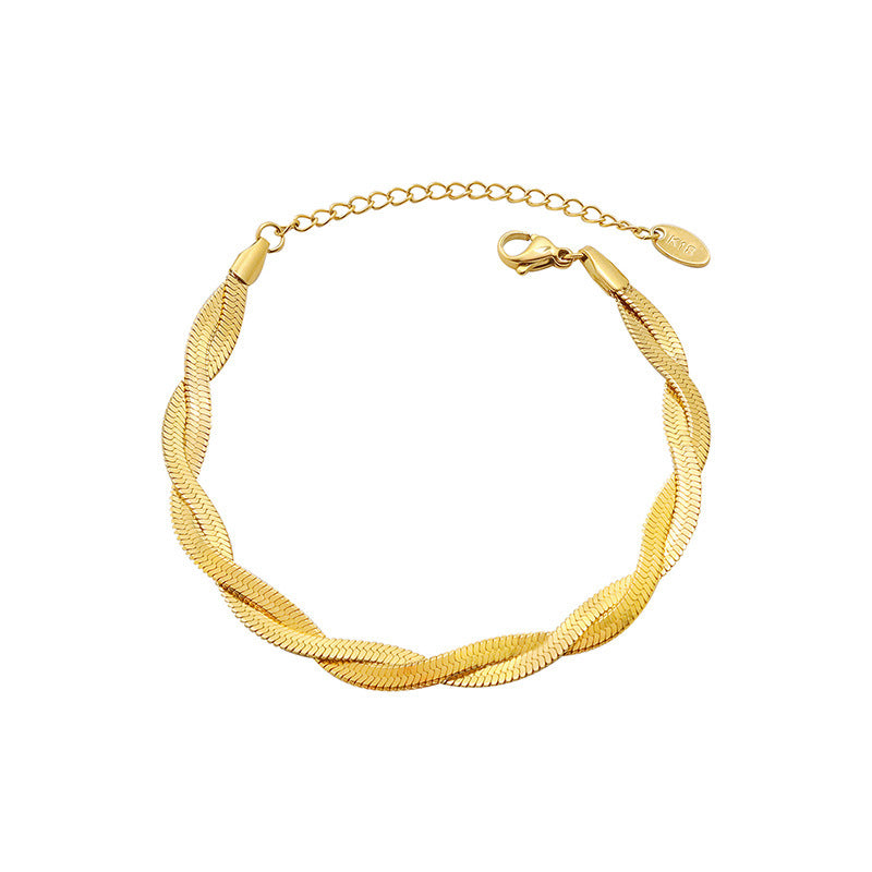 Titanium 18k Gold Cross Wrap Bracelet Necklace