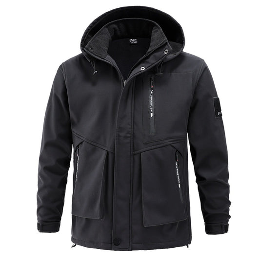 Men's Cold-proof Warm With Velvet Thick Work Clothes Suit